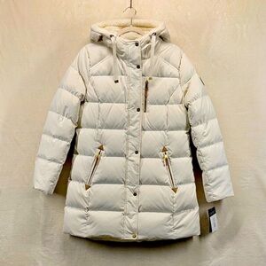 NEW Lauren Ralph Lauren Puffer Coat, Style 24720, Cream, Size M